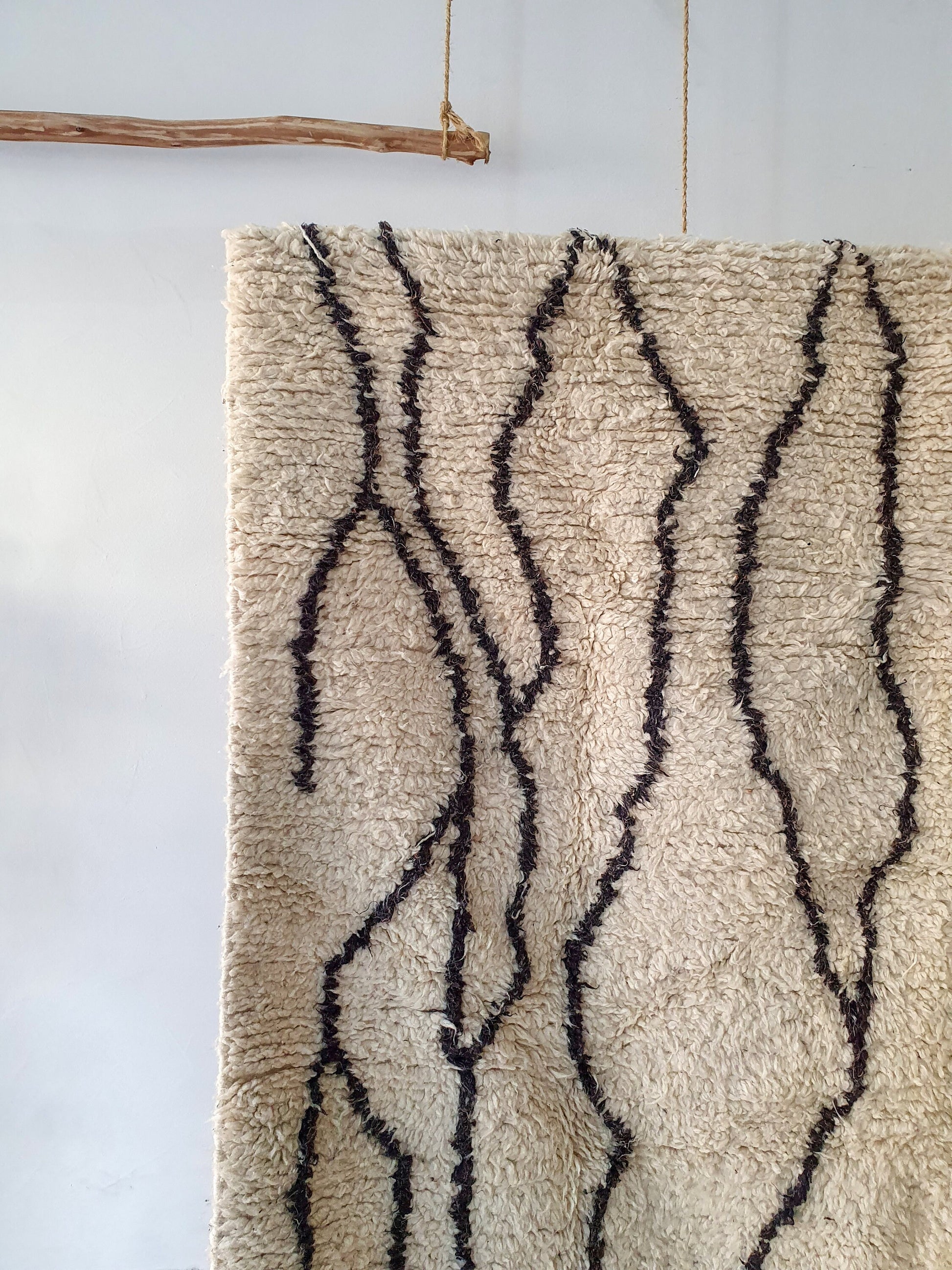 8.2Ft/ 4.7Ft Moroccan Rug, Handmade Vintage Rug, Wool Rug, Beni Ourain Rug, Azilal Rug, Berber Area Rug