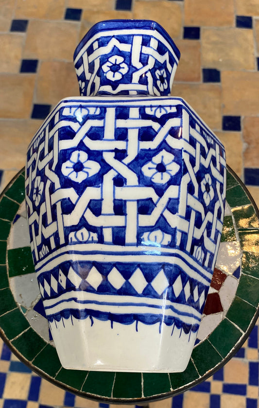 Moroccan Ceramic Vase from Fes, Handmade and Hand Painted. Moroccan Ceramic Vase, Handmade and Hand Painted