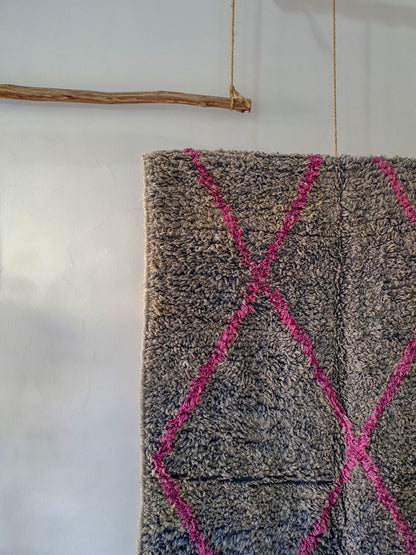 8.8Ft/ 5.1Ft Moroccan Rug, Handmade Vintage Rug, Wool Rug, Beni Ourain Rug, Azilal Rug, Berber Area Rug