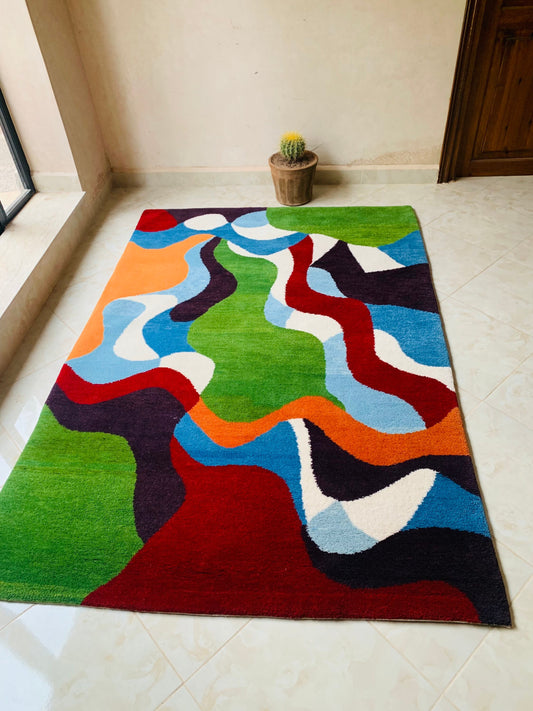 Moroccan Flatweave Rug, Colorful Rug, Handmade Rug, Runner Rug, Floor Sofa, Area Rug, Kilim Rug, Chechered Rug, Shag Rug, Large Moroccan Rug