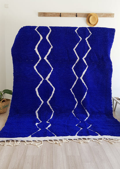 Beni Ourain Rug, Diamond Rug, Blue Rug, Berber Rug, Moroccan Rug, Bedroom Rug, Abstract Rug, Wool Rug