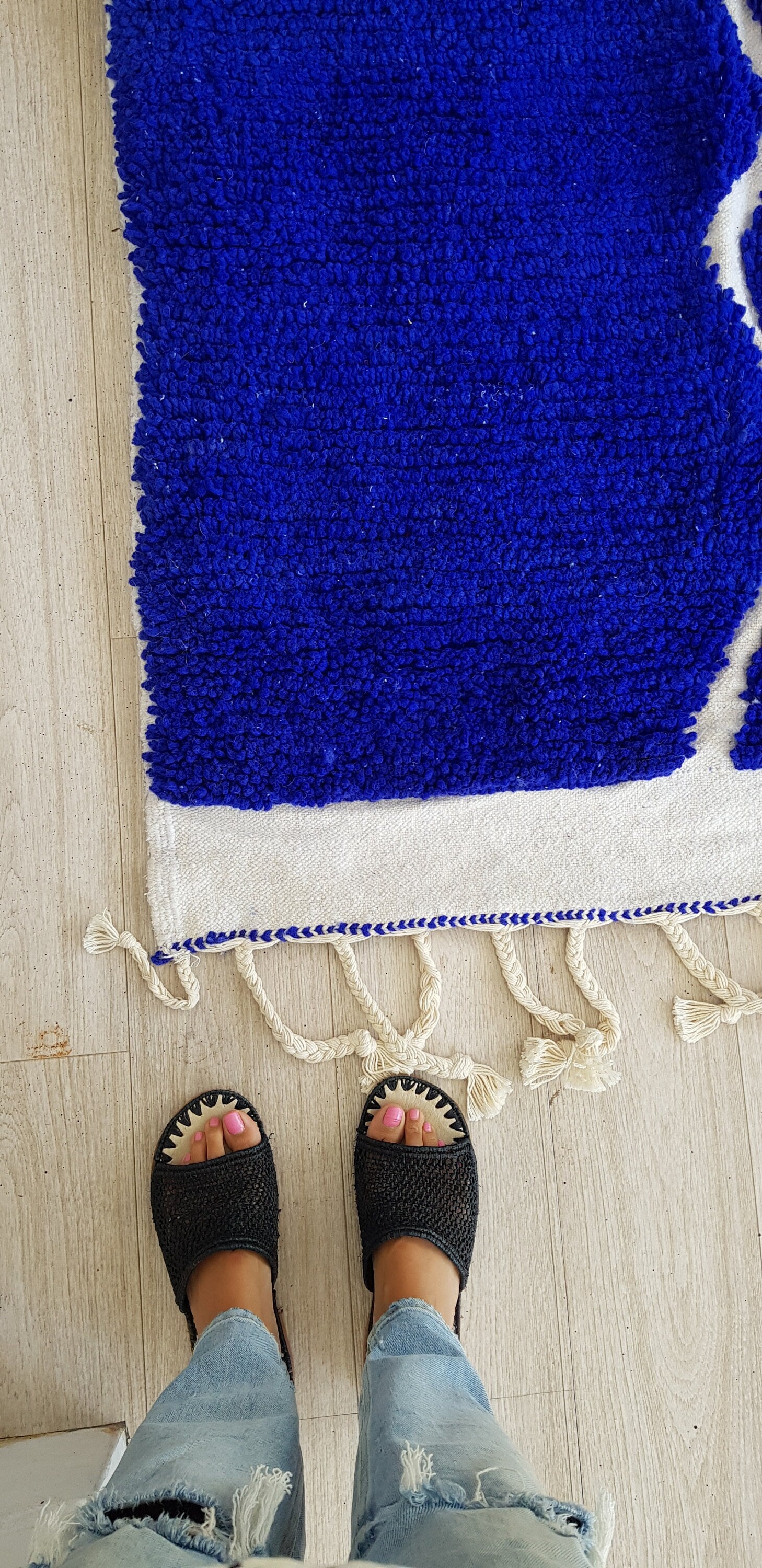 Beni Ourain Rug, Diamond Rug, Blue Rug, Berber Rug, Moroccan Rug, Bedroom Rug, Abstract Rug, Wool Rug