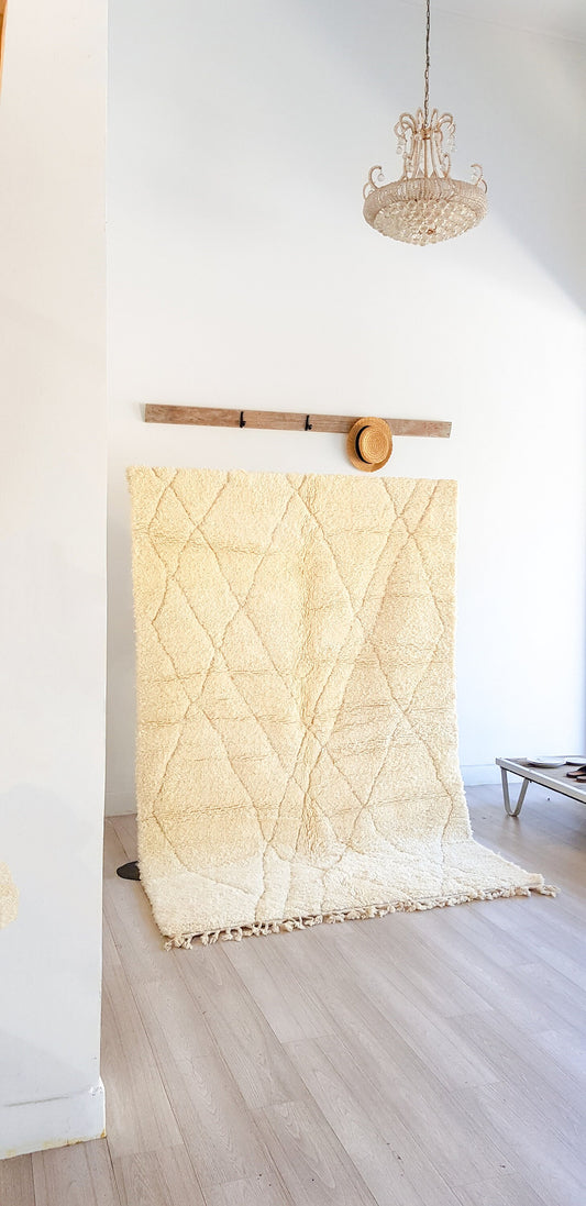 Beni Ourain Rug, Natural Rug, Berber Rug, Moroccan Diamond Rug, Nursery Room Rug, Wool Creamy Rug