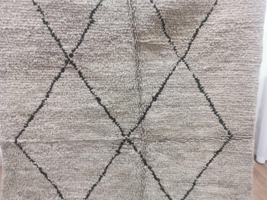 Beni Ouarain Brown Black Moroccan Rugs - Moroccan Beni Ourain Rug Style - Morrocan Rug Wool Berber Design - Handmade Rug - Berber Rugs Style
