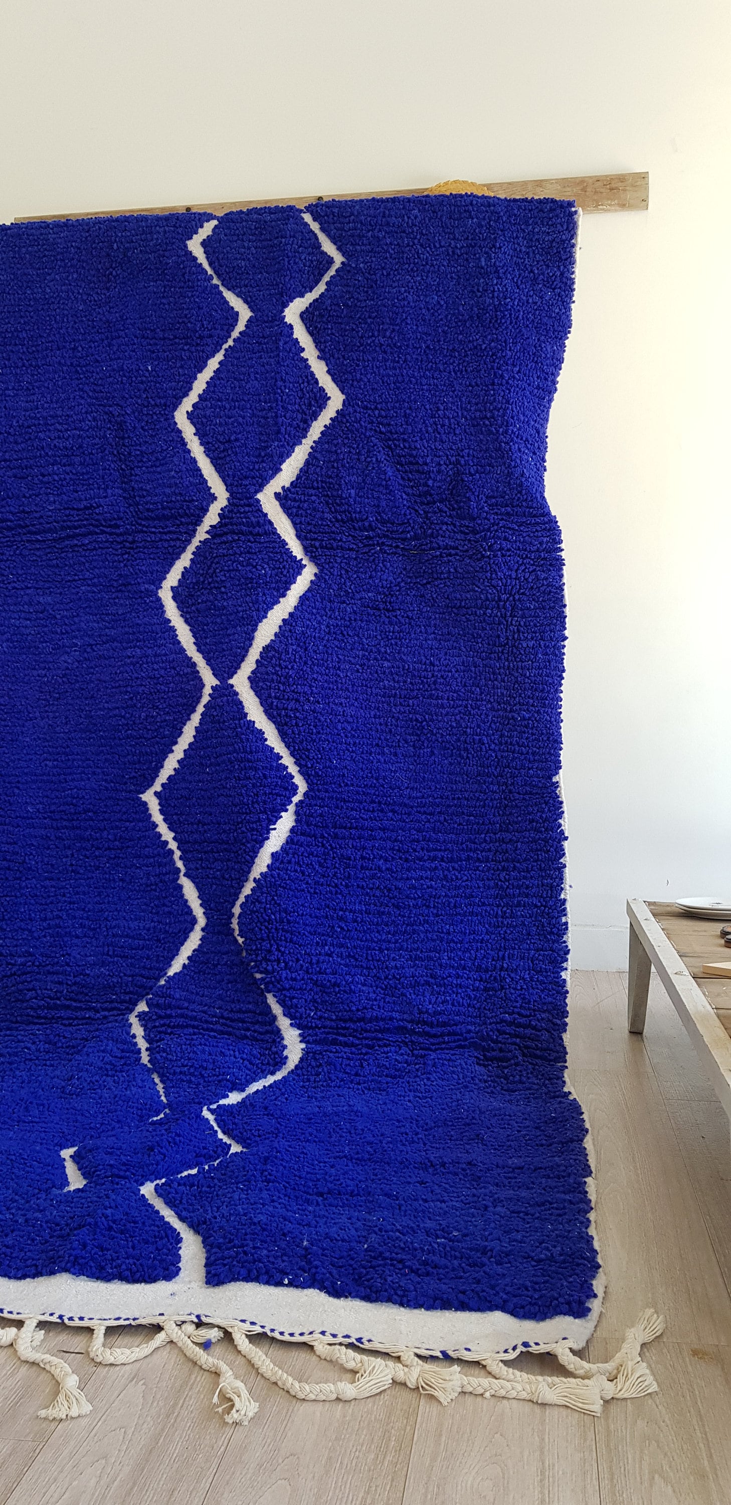 Beni Ourain Rug, Diamond Rug, Blue Rug, Berber Rug, Moroccan Rug, Bedroom Rug, Abstract Rug, Wool Rug