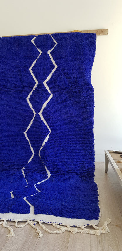 Beni Ourain Rug, Diamond Rug, Blue Rug, Berber Rug, Moroccan Rug, Bedroom Rug, Abstract Rug, Wool Rug
