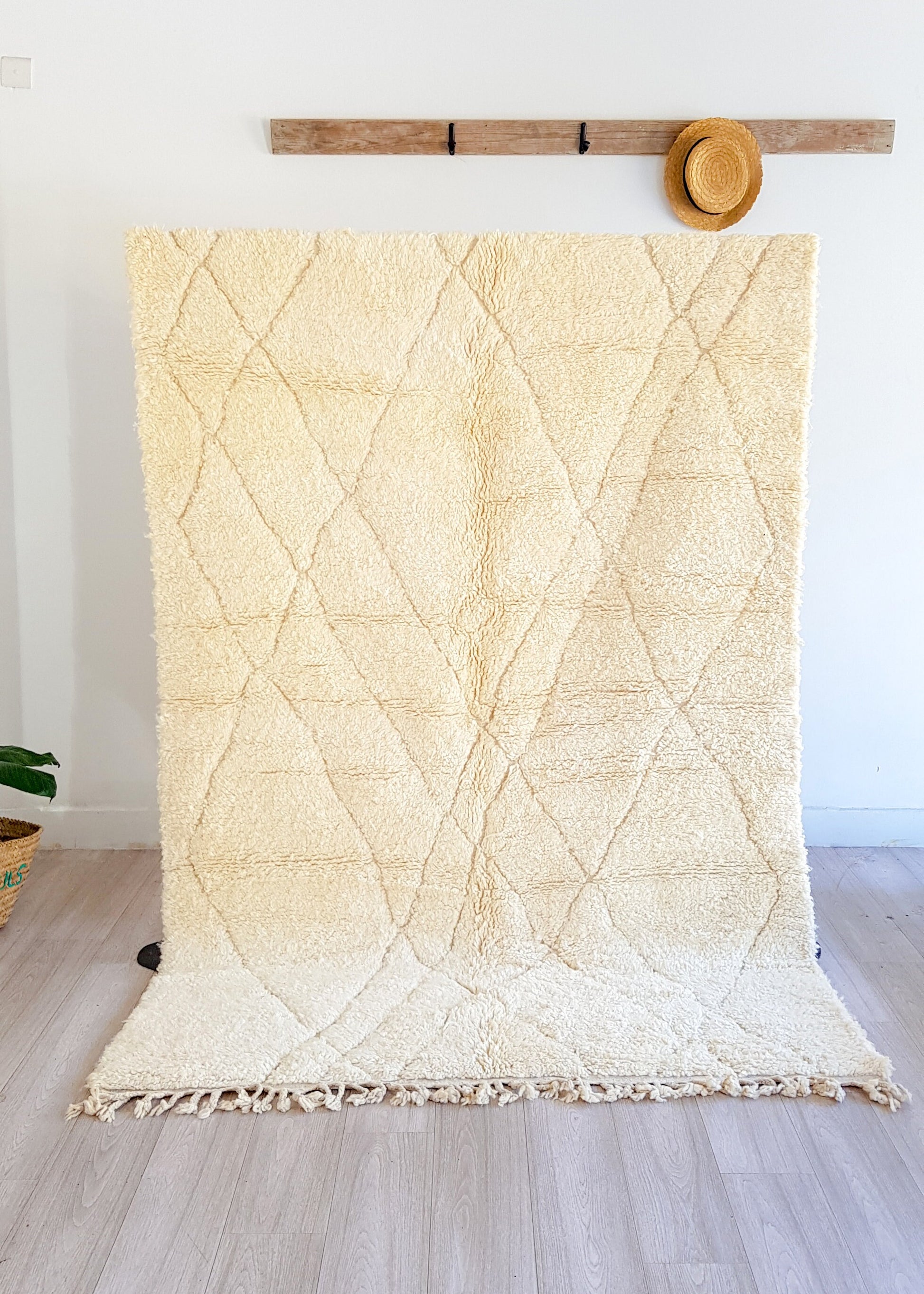 Beni Ourain Rug, Natural Rug, Berber Rug, Moroccan Diamond Rug, Nursery Room Rug, Wool Creamy Rug