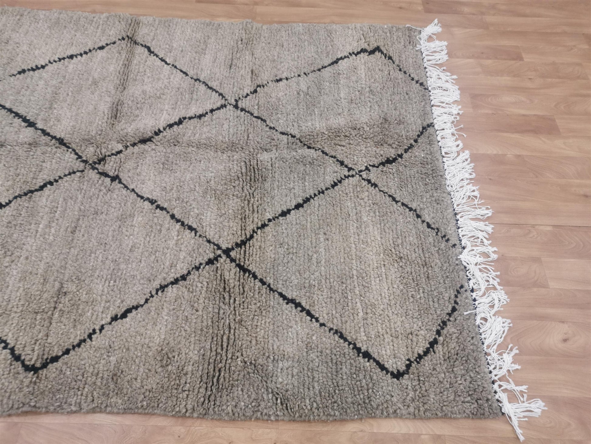 Beni Ouarain Brown Black Moroccan Rugs - Moroccan Beni Ourain Rug Style - Morrocan Rug Wool Berber Design - Handmade Rug - Berber Rugs Style