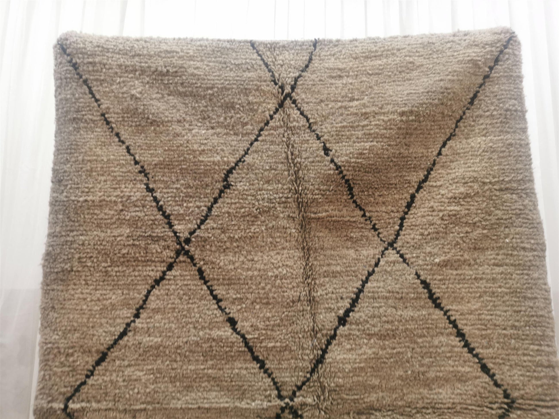 Beni Ouarain Brown Black Moroccan Rugs - Moroccan Beni Ourain Rug Style - Morrocan Rug Wool Berber Design - Handmade Rug - Berber Rugs Style