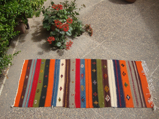Moroccan Rug Runner for Hanging, Moroccan Rug Cheap, Kilim Rug, Small Rug for Bedroom, Berber Morrocan Rugs Colourful, Morrocan Hall Runners