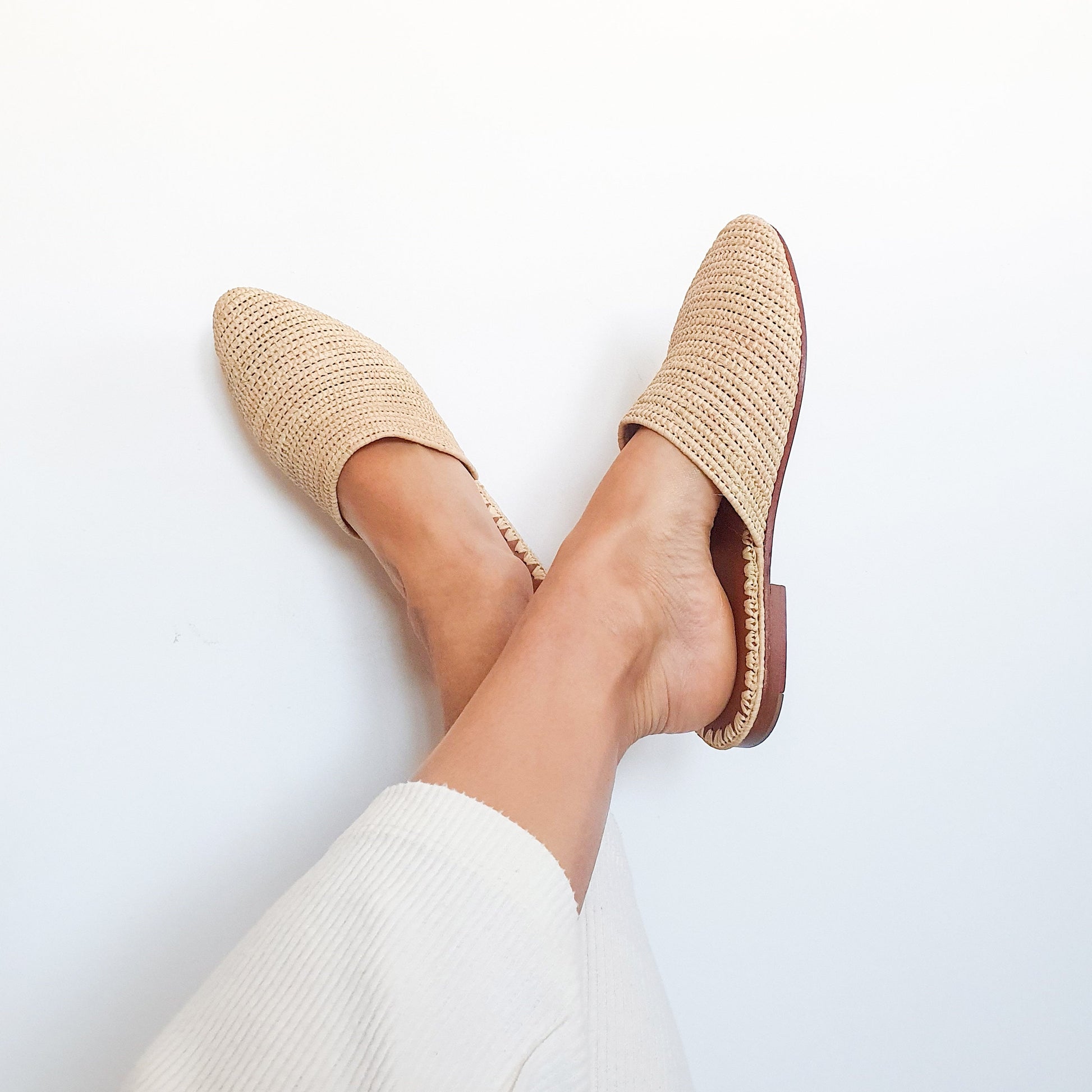 Raffia Shoes, Handmade Slippers, Natural Summer Mules, Moroccan Shoes, High End Raphia Flats, Moroccan Babouch