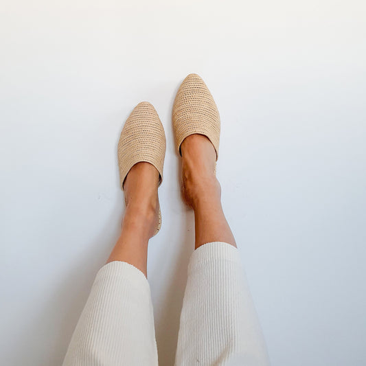Raffia Shoes, Handmade Slippers, Natural Summer Mules, Moroccan Shoes, High End Raphia Flats, Moroccan Babouch