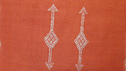 Cactus Silk Pillow Cover - Orange Sabra Pillow - Handmade Morocco Cushion