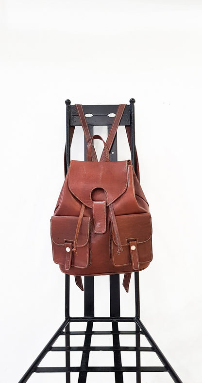 Moroccan Backpack, Real Leather Bag ,Berber Handmade Backpack, Shoulder Bag, Brown Backpack