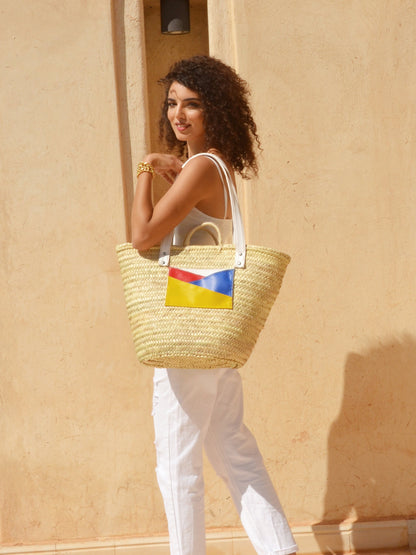 Large Straw Beach Bag -Summer Bag - Bag with Pockets - Bachelorette Party - Bridesmaid Gift- Picnic Bag