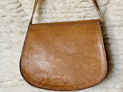 Moroccan Leather Bag, Genuine Leather Crossbody Bag, Moroccan Shoulder Bag, Women'S Leather Bag, Handmade Carved Leather Bag, Brown Boho Bag
