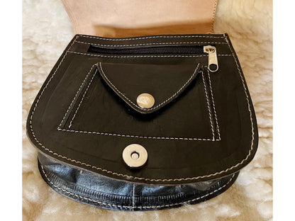Moroccan Leather Bag, Genuine Leather Crossbody Bag, Moroccan Shoulder Bag, Women'S Leather Bag, Handmade Carved Leather Bag, Black Boho Bag