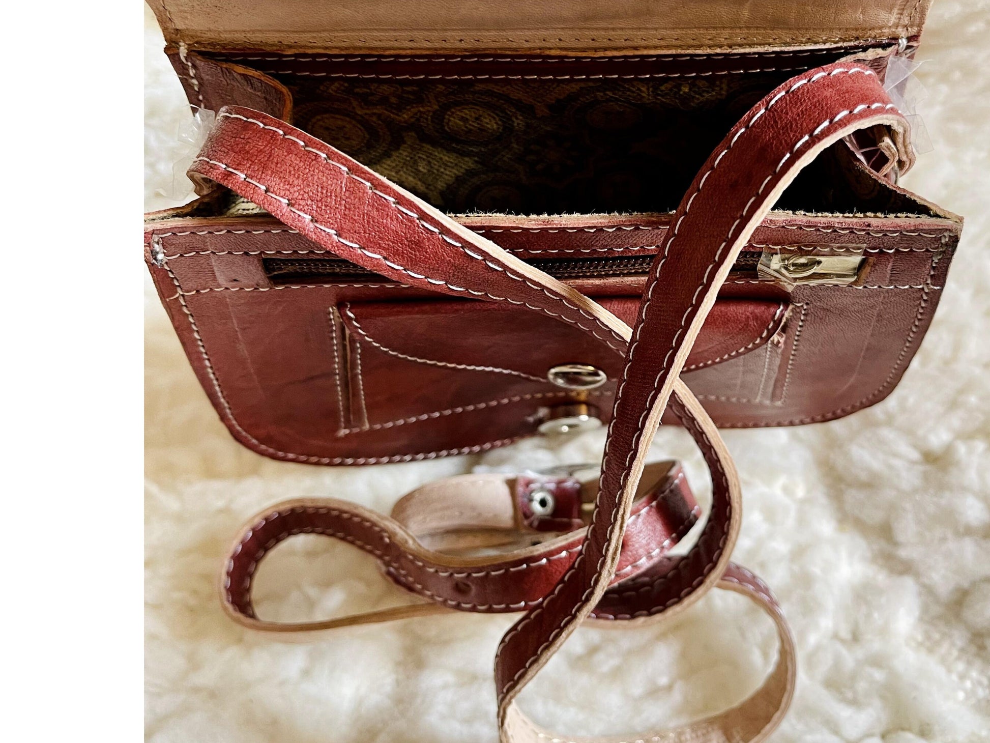 Moroccan Leather Bag, Genuine Leather Crossbody Bag, Moroccan Shoulder Bag, Women Leather Bag, Handmade Carved Leather Bag, Boho Bag