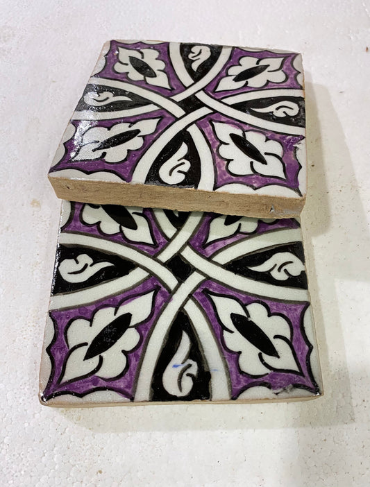 Moroccan Zellige, Handmade and Hand-Painted Moroccan Tiles, Decorative Tiles 10/10 Cm, Moroccan Tiles.
