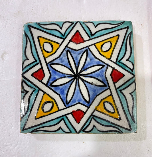 Moroccan Zellige, Handmade and Hand-Painted Moroccan Tiles, 10/10 Cm Decorative Tiles, Moroccan Tiles.
