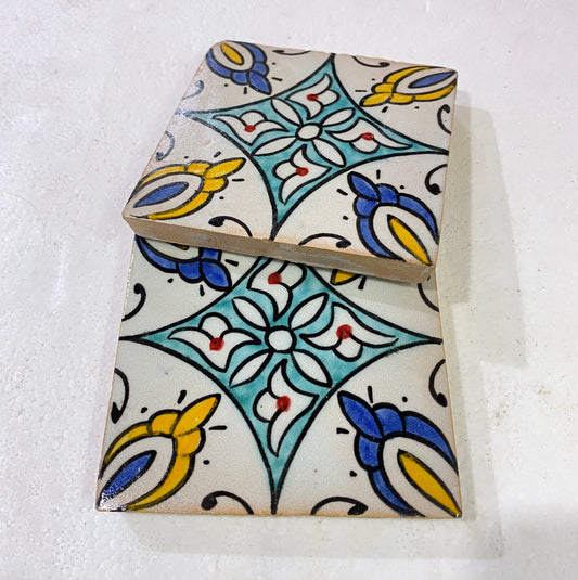 Moroccan Zellige, Handmade and Hand-Painted Moroccan Tiles, 10/10 Cm Decorative Tiles, Moroccan Tiles.