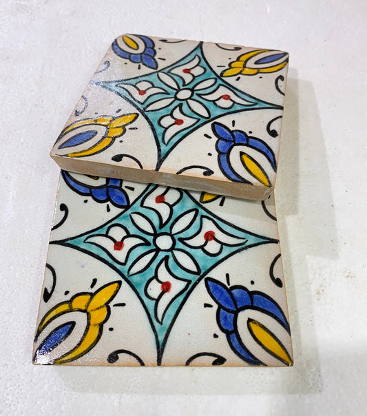 Moroccan Zellige, Handmade and Hand-Painted Moroccan Tiles, 10/10 Cm Decorative Tiles, Moroccan Tiles.