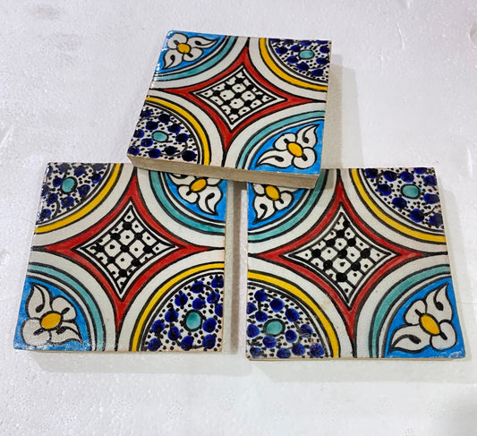 Moroccan Zellige, Handmade and Hand-Painted Moroccan Tiles, 10/10 Cm Decorative Tiles, Moroccan Tiles.