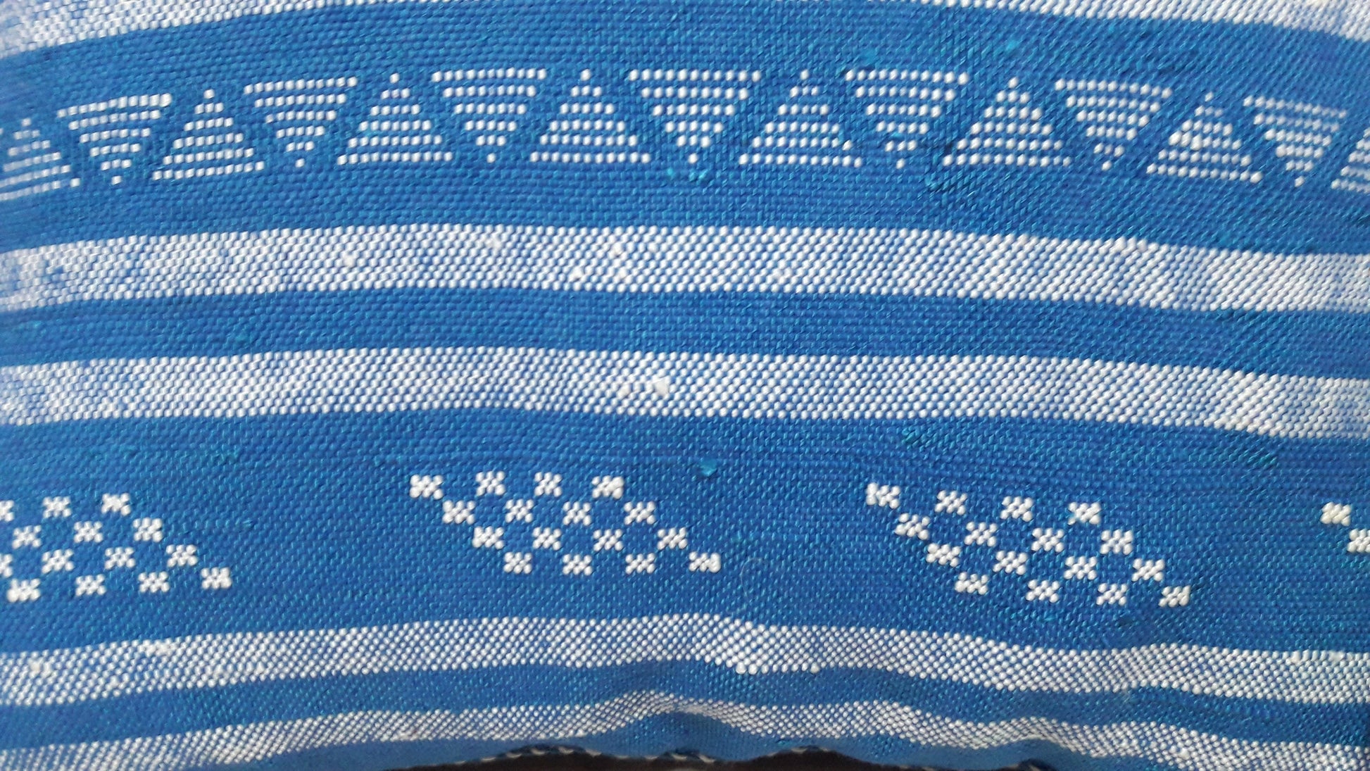 Cactus Silk Cushion Cover - Blue Sabra Pillow - Handmade Morocco Cushion