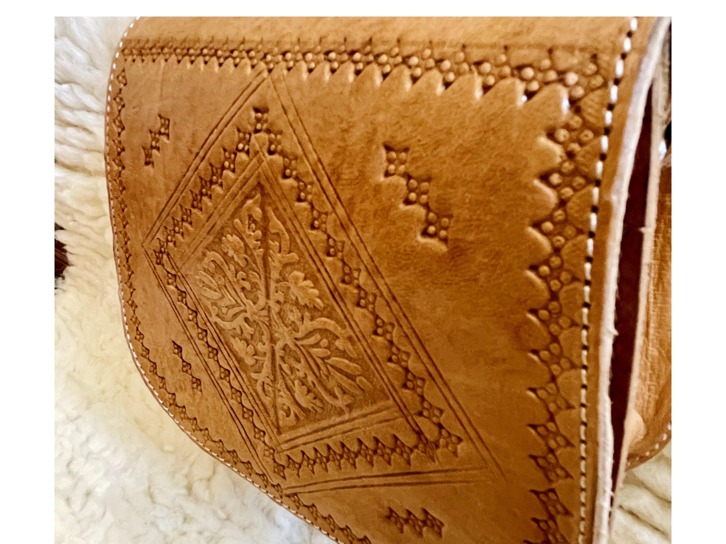 Moroccan Leather Bag, Genuine Leather Crossbody Bag, Moroccan Shoulder Bag, Women'S Leather Bag, Handmade Carved Leather Bag, Brown Boho Bag
