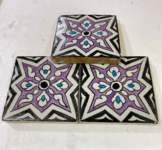 Moroccan Zellige, Handmade and Hand-Painted Moroccan Tiles, 10/10 Cm Decorative Tiles, Moroccan Tiles.