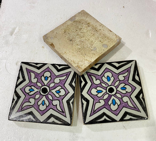 Moroccan Zellige, Handmade and Hand-Painted Moroccan Tiles, 10/10 Cm Decorative Tiles, Moroccan Tiles.