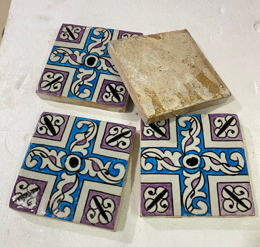 Moroccan Zellige, Handmade and Hand-Painted Moroccan Tiles, 10/10 Cm Decorative Tiles, Moroccan Tiles.