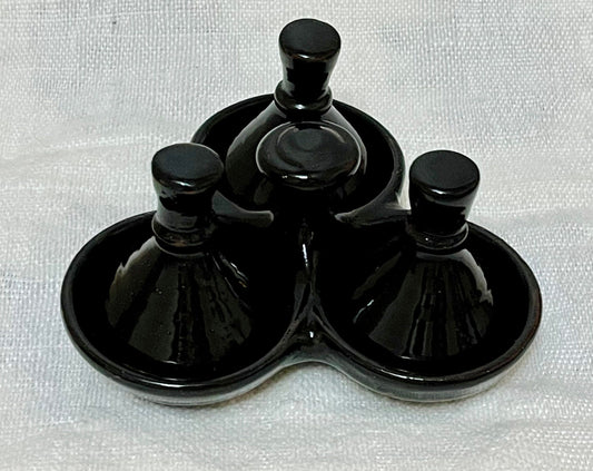 Moroccan Handmade Spice Tagine, Salt and Pepper Pots, Vintage Tagine, Spice Holder, Kitchen Décor, Pepper Condiment, Black Pottery
