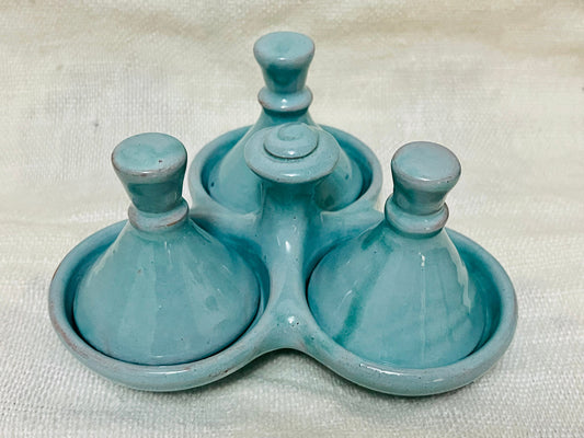 Moroccan Handmade Spice Tagine, Salt and Pepper Pots, Vintage Tagine, Spice Holder, Kitchen Décor, Pepper Condiment, Moroccan Pottery