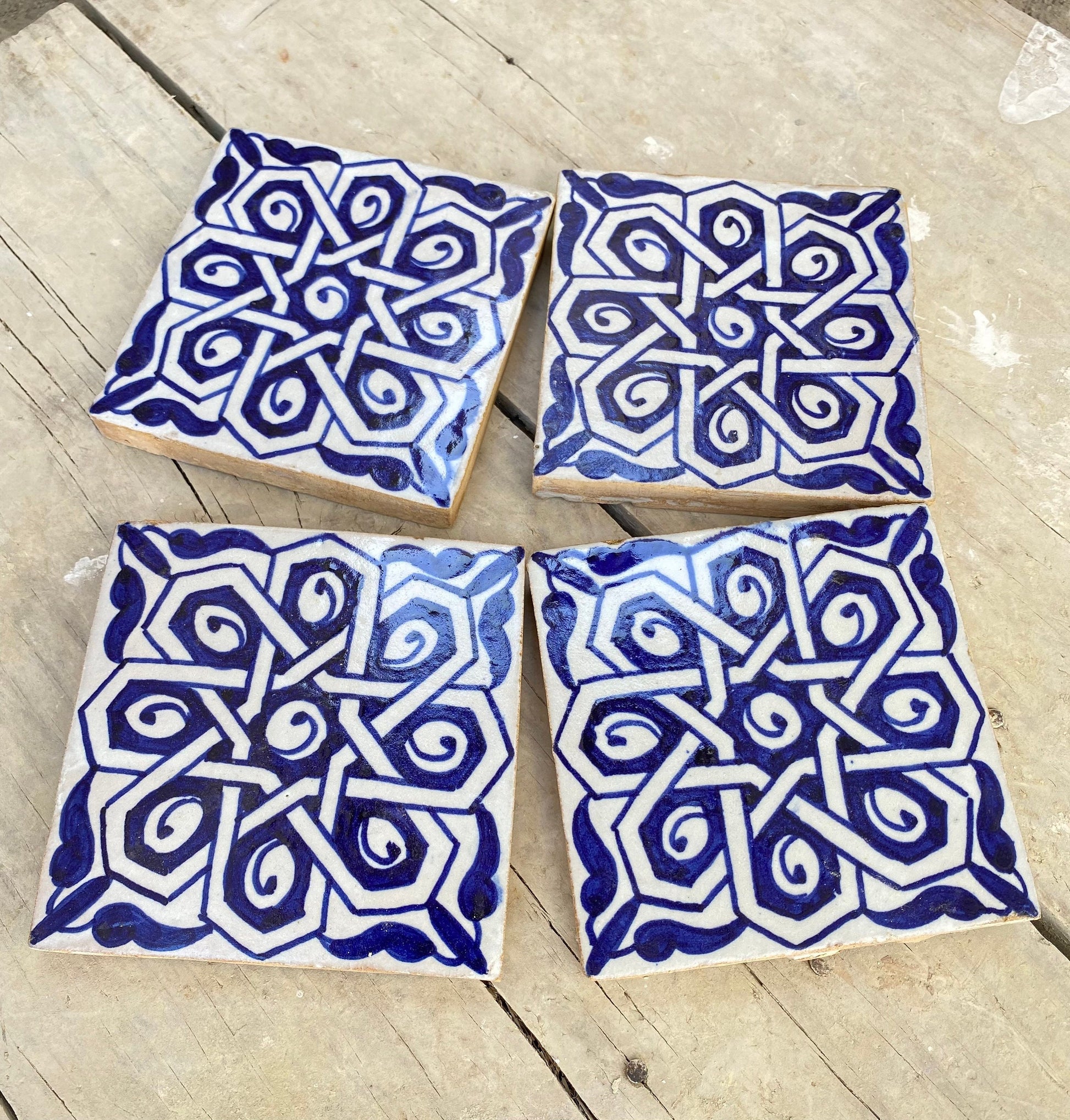 Moroccan Zellige, Handmade and Hand-Painted Moroccan Tiles, 10/10 Cm Decorative Tiles, Moroccan Tiles.