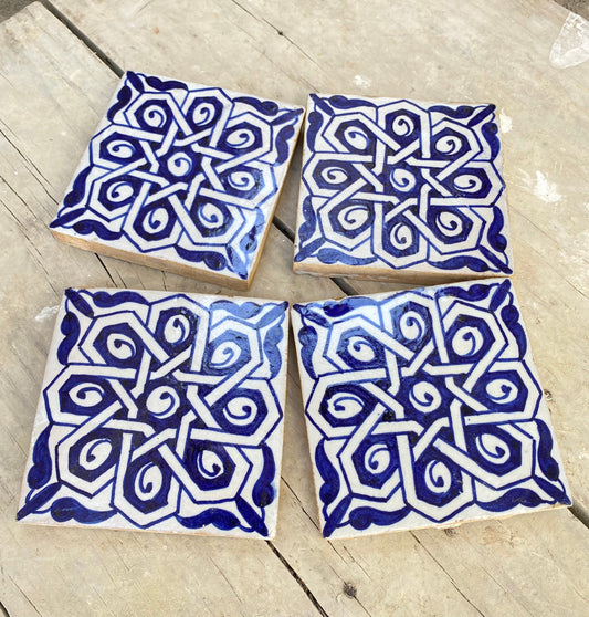 Moroccan Zellige, Handmade and Hand-Painted Moroccan Tiles, 10/10 Cm Decorative Tiles, Moroccan Tiles.