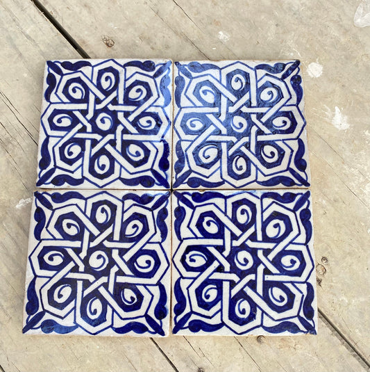 Moroccan Zellige, Handmade and Hand-Painted Moroccan Tiles, 10/10 Cm Decorative Tiles, Moroccan Tiles.