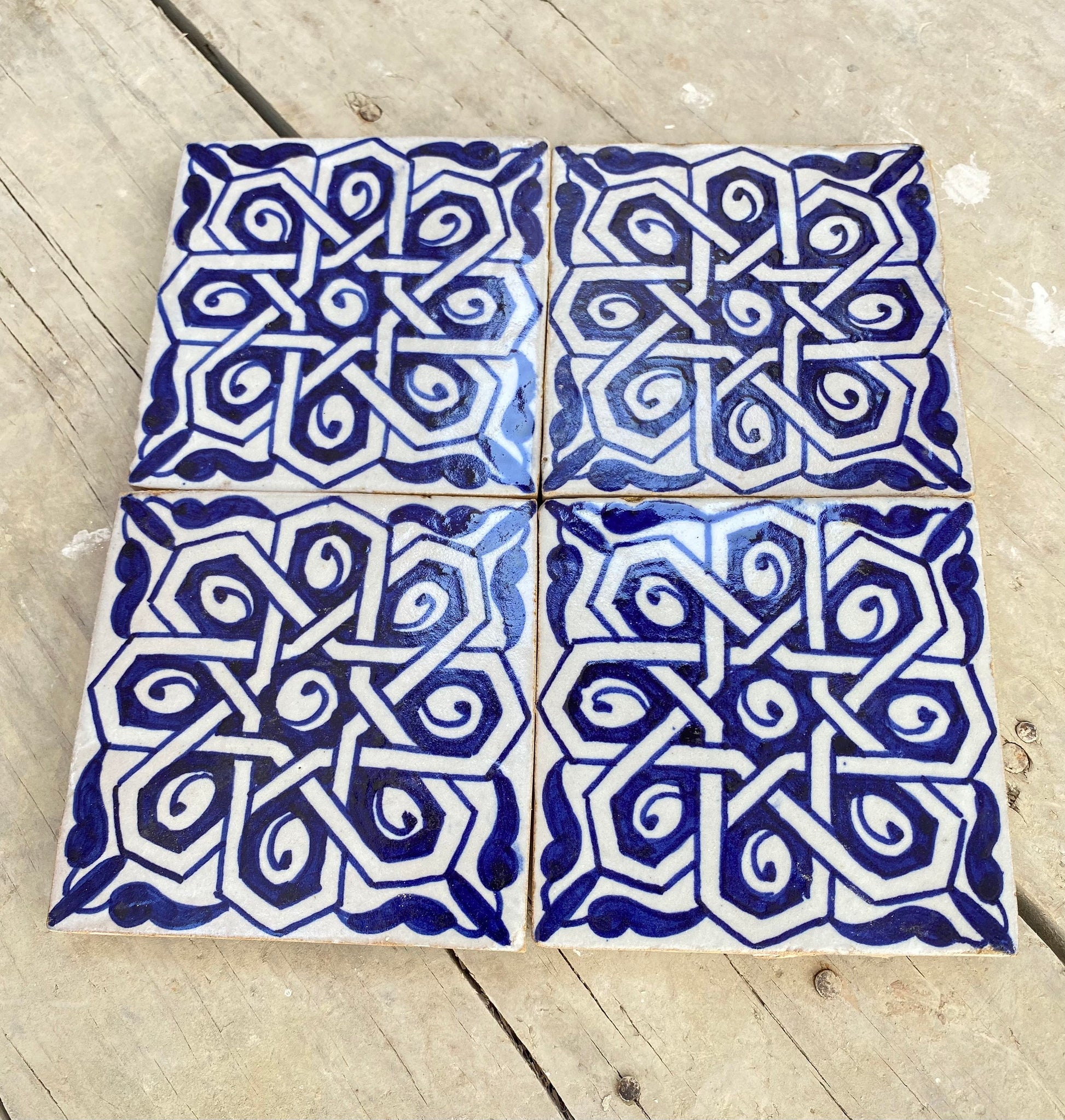 Moroccan Zellige, Handmade and Hand-Painted Moroccan Tiles, 10/10 Cm Decorative Tiles, Moroccan Tiles.