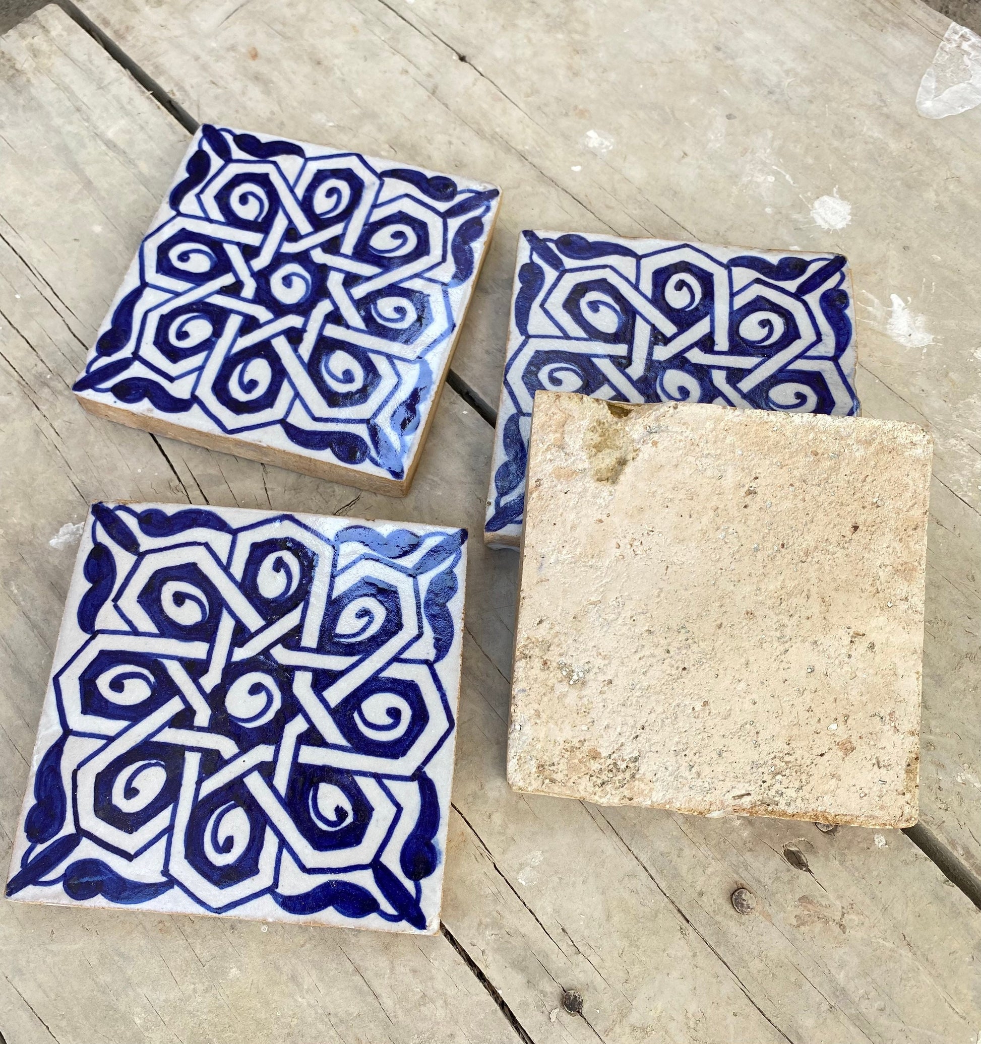 Moroccan Zellige, Handmade and Hand-Painted Moroccan Tiles, 10/10 Cm Decorative Tiles, Moroccan Tiles.