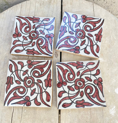 Moroccan Zellige, Handmade and Hand-Painted Moroccan Tiles, 10/10 Cm Decorative Tiles, Moroccan Tiles.