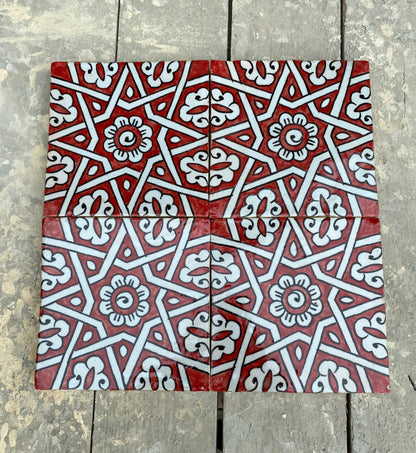 6*6 Inches, Moroccan Zellige, Moroccan Tiles Handmade and Hand Painted, Decorative Tiles 15/15 Cm, Moroccan Tiles.
