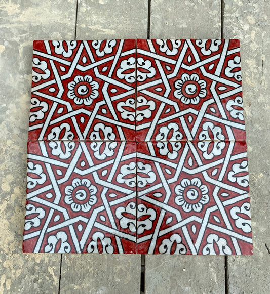 6*6 Inches, Moroccan Zellige, Moroccan Tiles Handmade and Hand Painted, Decorative Tiles 15/15 Cm, Moroccan Tiles.