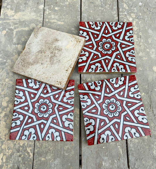 6*6 Inches, Moroccan Zellige, Moroccan Tiles Handmade and Hand Painted, Decorative Tiles 15/15 Cm, Moroccan Tiles.