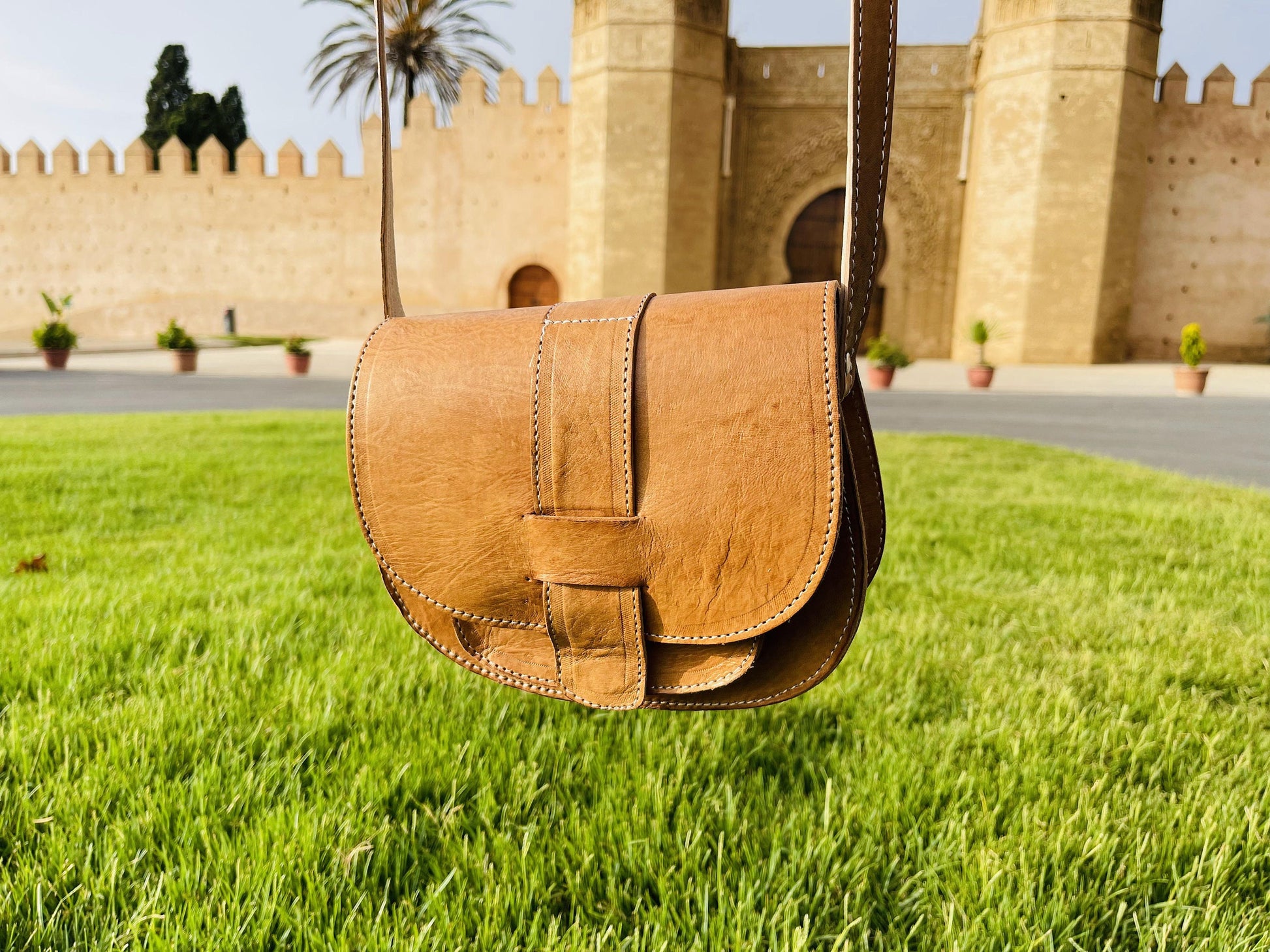 Moroccan Leather Bag, Genuine Leather Crossbody Bag, Moroccan Shoulder Bag, Women'S Leather Bag, Handmade Carved Leather Bag, Boho Bag