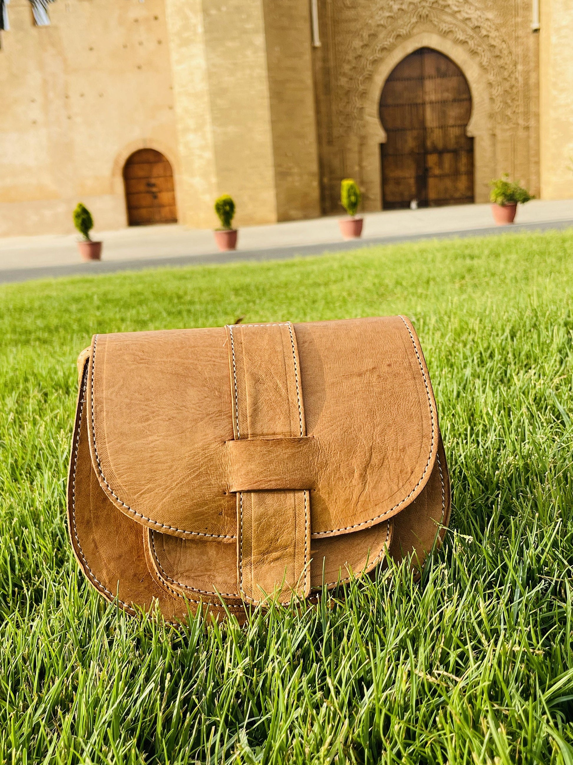 Moroccan Leather Bag, Genuine Leather Crossbody Bag, Moroccan Shoulder Bag, Women'S Leather Bag, Handmade Carved Leather Bag, Boho Bag