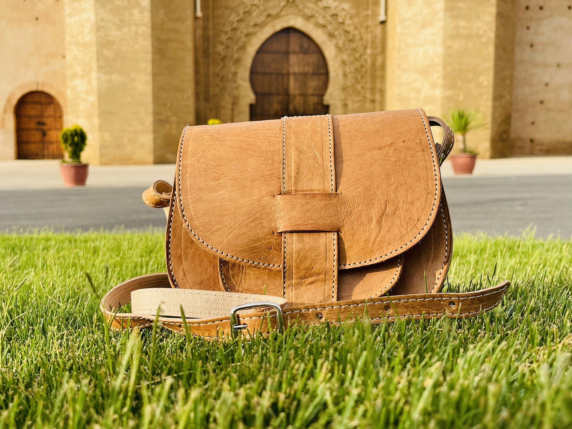 Moroccan Leather Bag, Genuine Leather Crossbody Bag, Moroccan Shoulder Bag, Women'S Leather Bag, Handmade Carved Leather Bag, Boho Bag