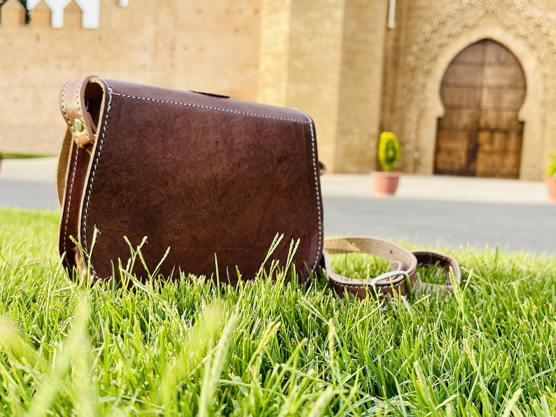 Moroccan Leather Bag, Genuine Leather Crossbody Bag, Moroccan Shoulder Bag, Women'S Leather Bag, Handmade Carved Leather Bag, Brown Boho Bag