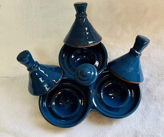 Moroccan Handmade Spice Tagine, Salt and Pepper Pots, Vintage Tagine, Spice Holder, Kitchen Décor, Pepper Condiment, Moroccan Pottery