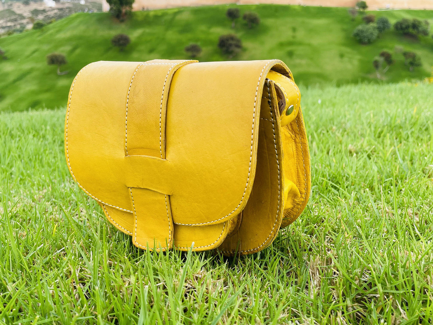 Moroccan Leather Bag, Genuine Leather Crossbody Bag, Moroccan Shoulder Bag, Women'S Leather Bag, Handmade Carved Leather Bag, Boho Bag