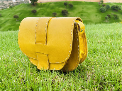 Moroccan Leather Bag, Genuine Leather Crossbody Bag, Moroccan Shoulder Bag, Women'S Leather Bag, Handmade Carved Leather Bag, Boho Bag